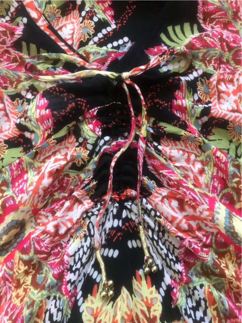 Free People Wildflower Black Multi Print Slip Maxi Dress L Boho Summer - Picture 12 of 14